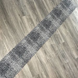 coastal table runner vintage indigo, grey & white beach house decor abstract dot